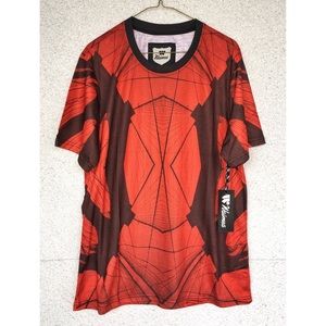 NEW - Black & Red Spiderman Like Graphic Tee